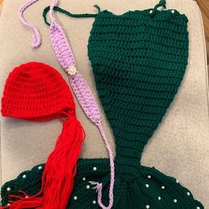 3 In 1! Newborn to 4 month- mermaid costume.